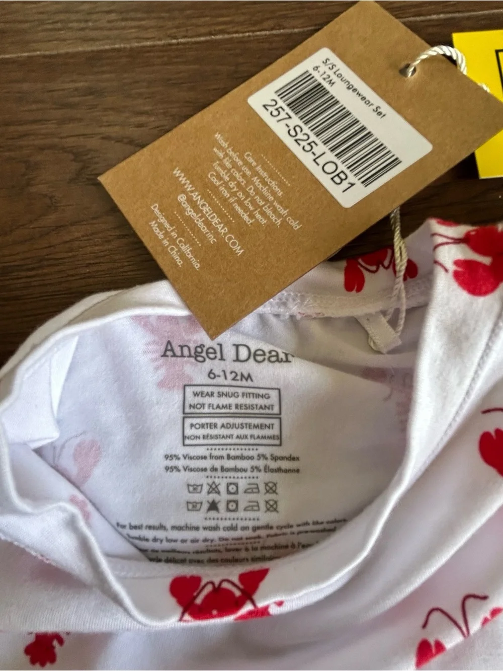 Angel Dear Lobster Loungewear Pajama Set 6-12m